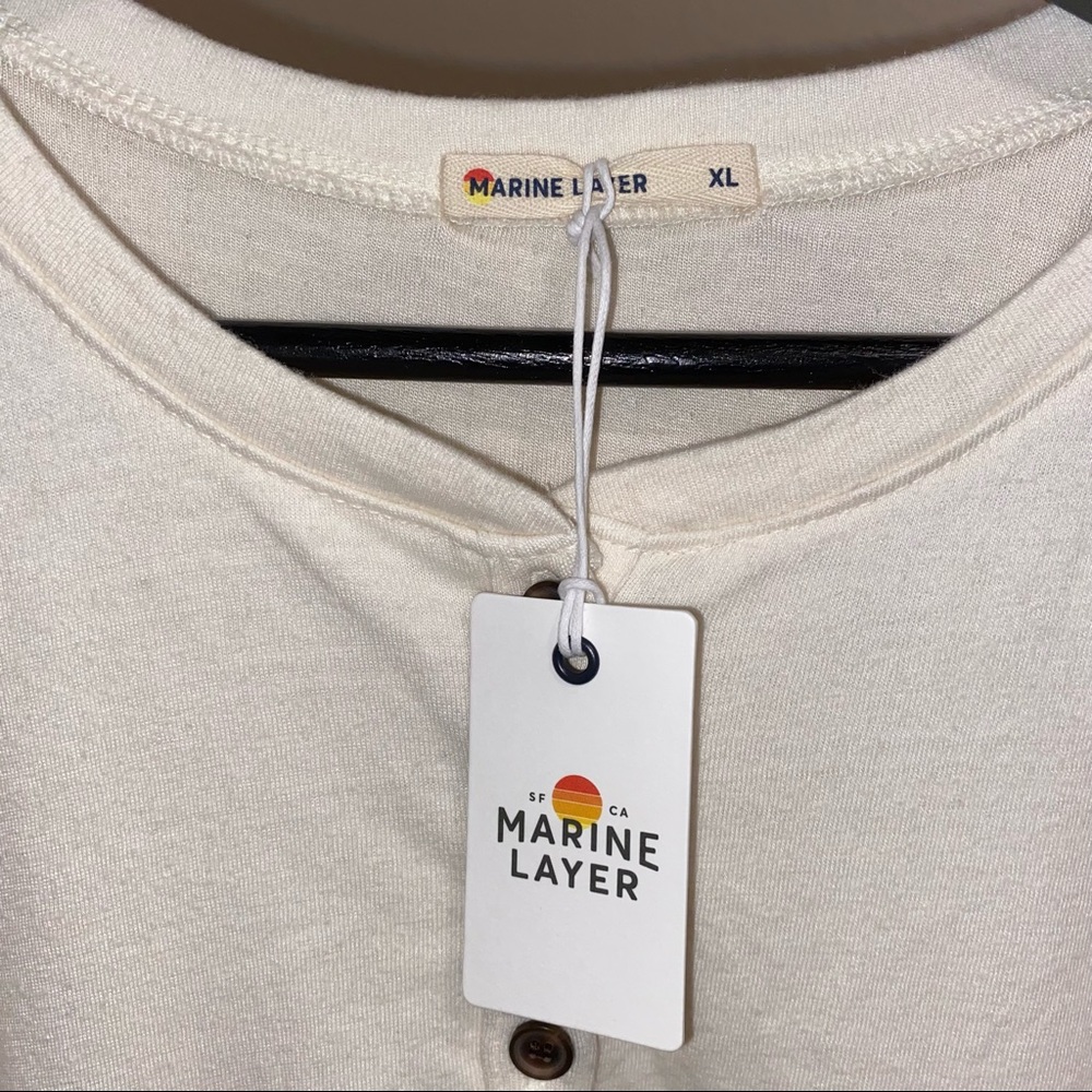NWT Marine layer double knit Henley Blanc de blanc size M and Xl - Picture 6 of 9